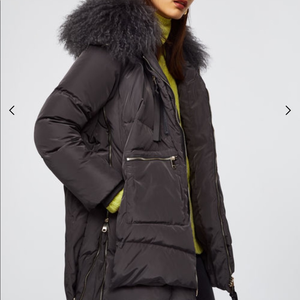 max&co fur down coat, like new